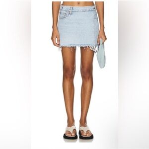RE/DONE & PAM Mid Rise Wrap Jean Skirt Maliblue Size 27